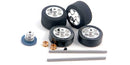 NSR-9218 - Front+Rear Kit for Fly Trucks, with trued sponge tires (rear) & rubber tires (front)