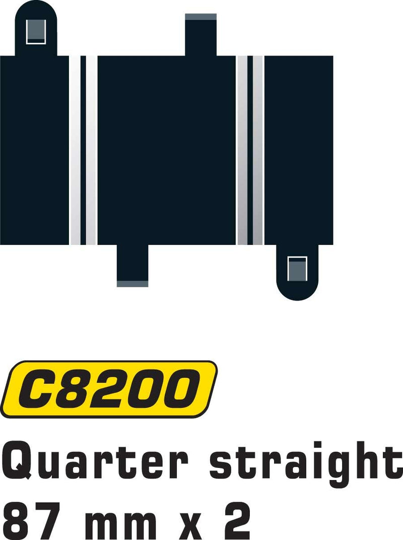 Scalextric C8200 - Quarter Straight, 87mm (2x)