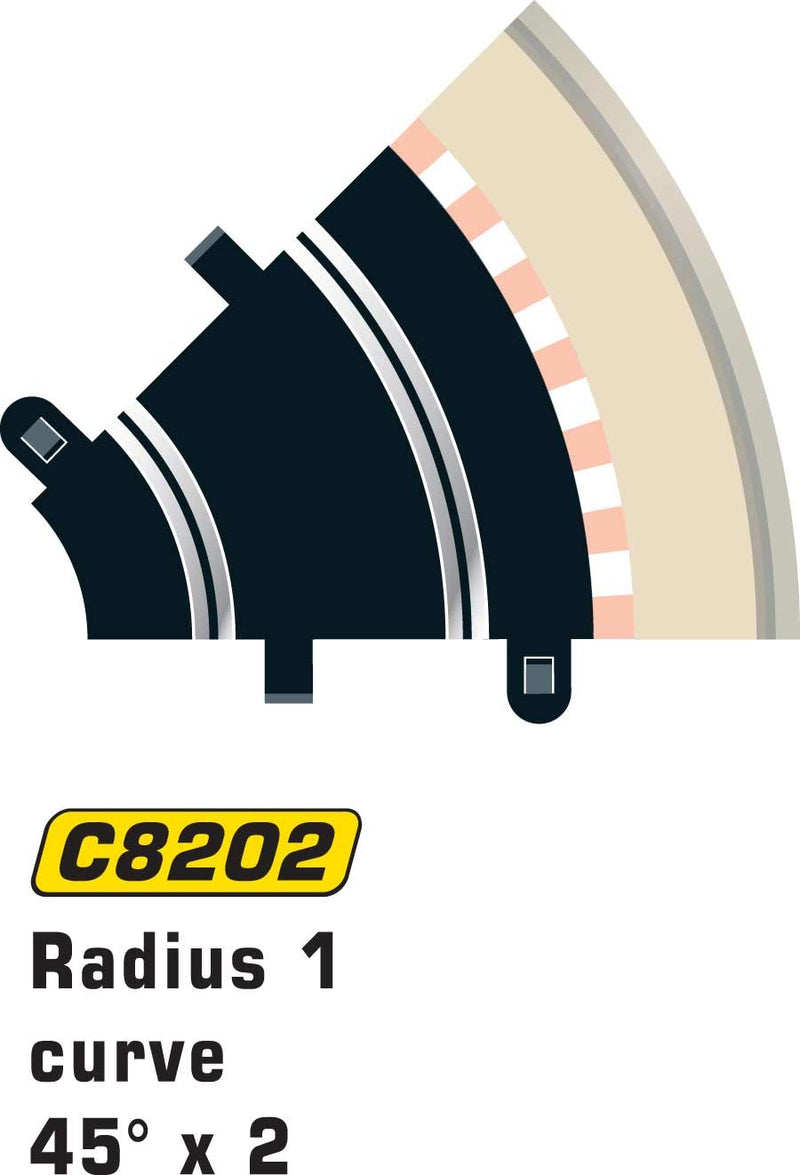 Scalextric C8202 - Radius 1 Curve, 45 degree (2x)