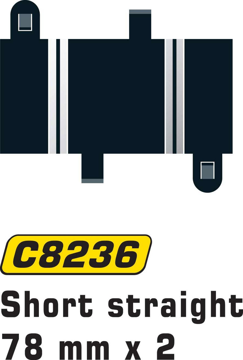 Scalextric C8236 - Short Straight, 78mm (2x)