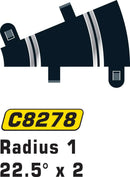 Scalextric C8278 - Radius 1 Curve, 22.5 degree (2x)