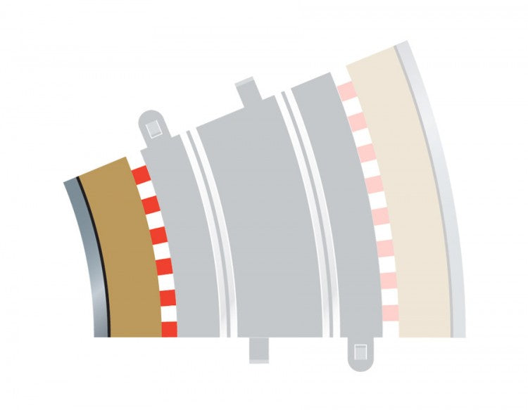 Scalextric C8281 - Radius 3 Inner Borders, 22.5 degree (4x)